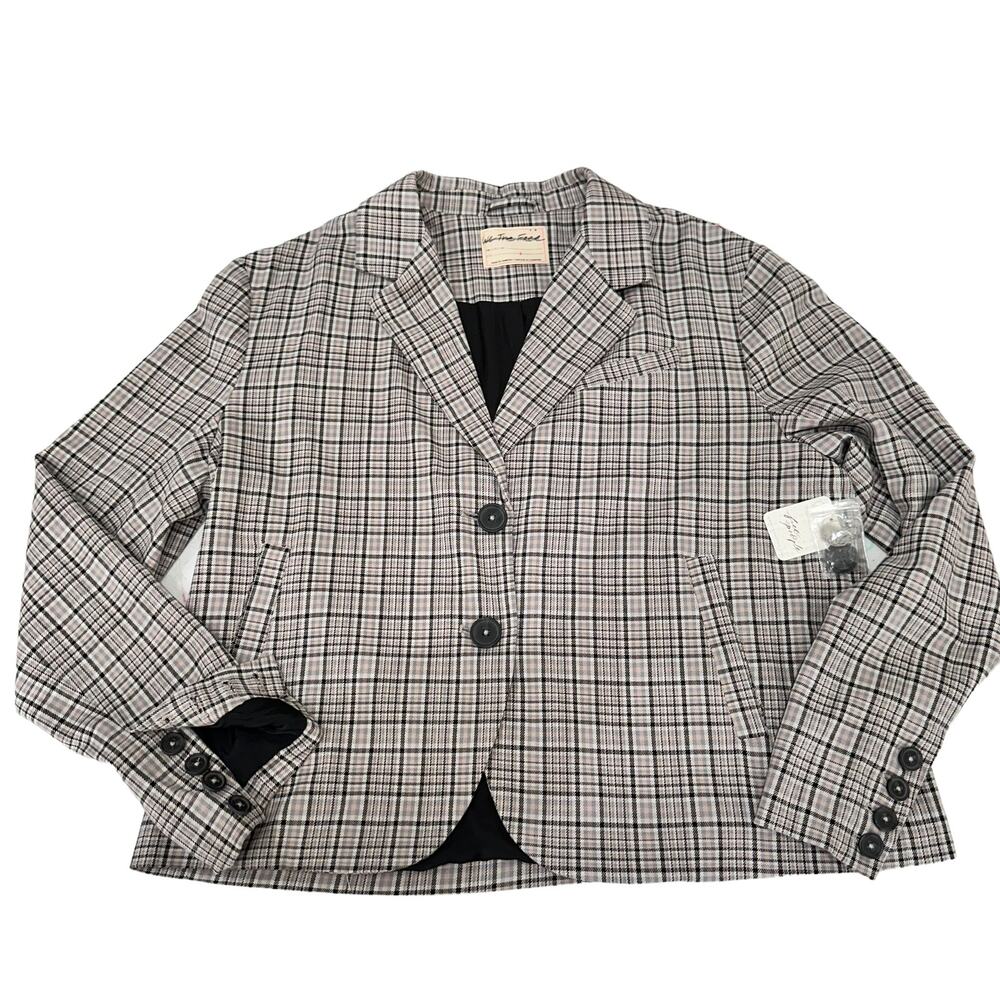 #235 FREE PEOPLE-WE THE‎ FREE CALI BOXY PLAID BLAZER SIZE: SMALLL- RET: $168 - Picture 7 of 13